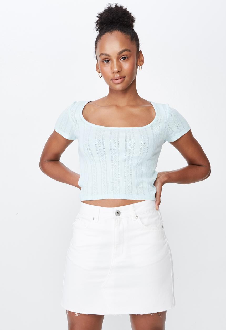 Factorie - Classic denim skirt - white