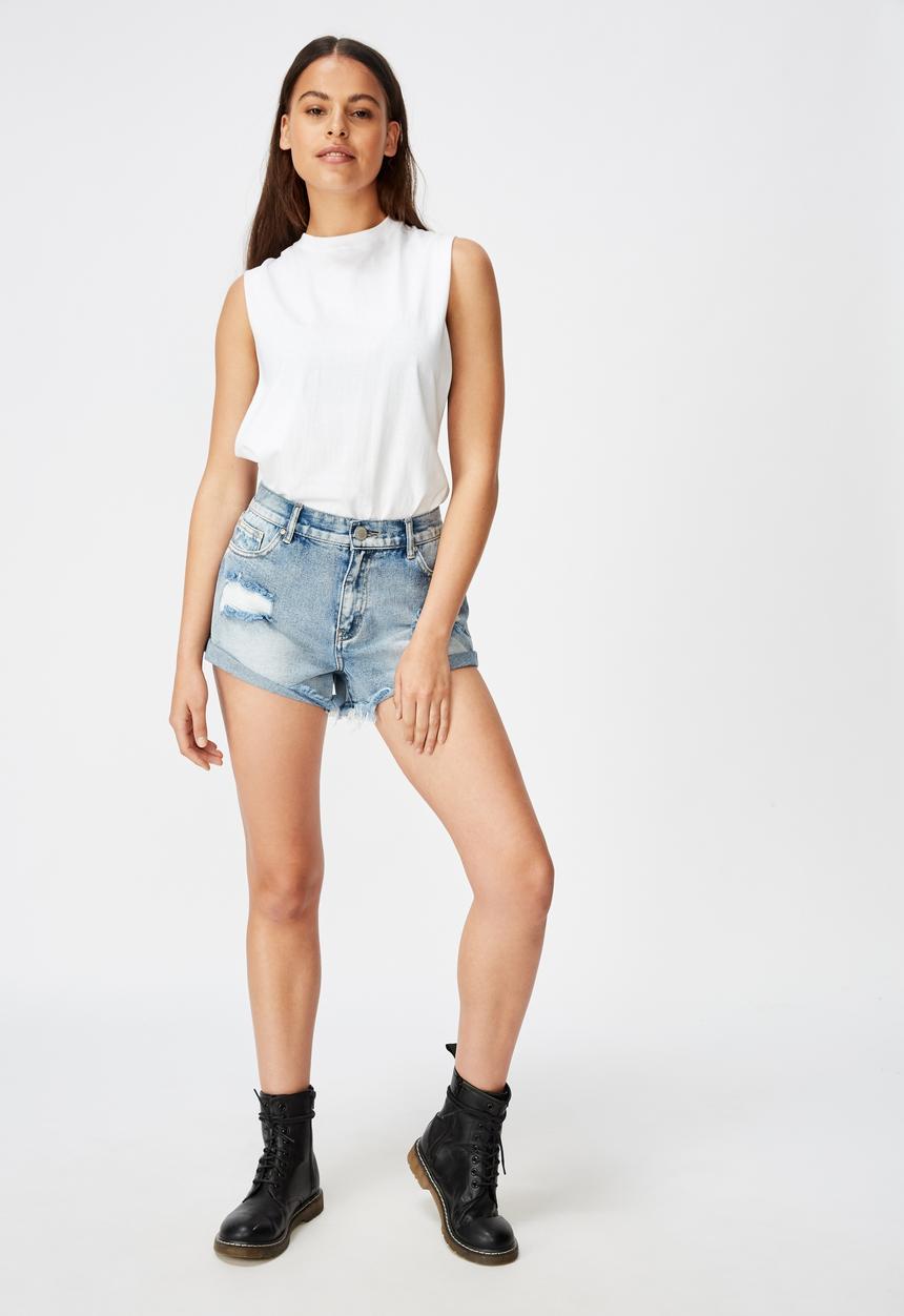 Factorie - Cheeky denim shorts - blue
