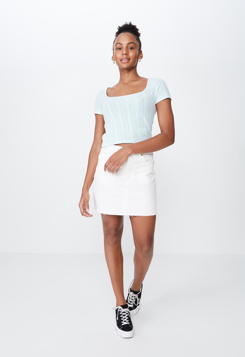 Factorie - Classic denim skirt - white