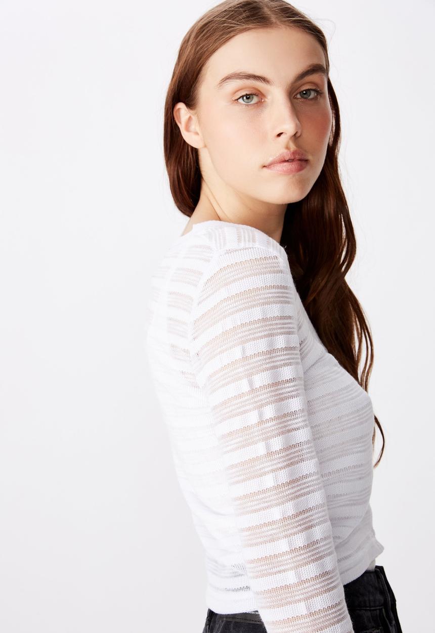 Factorie - Textured table cardi - white