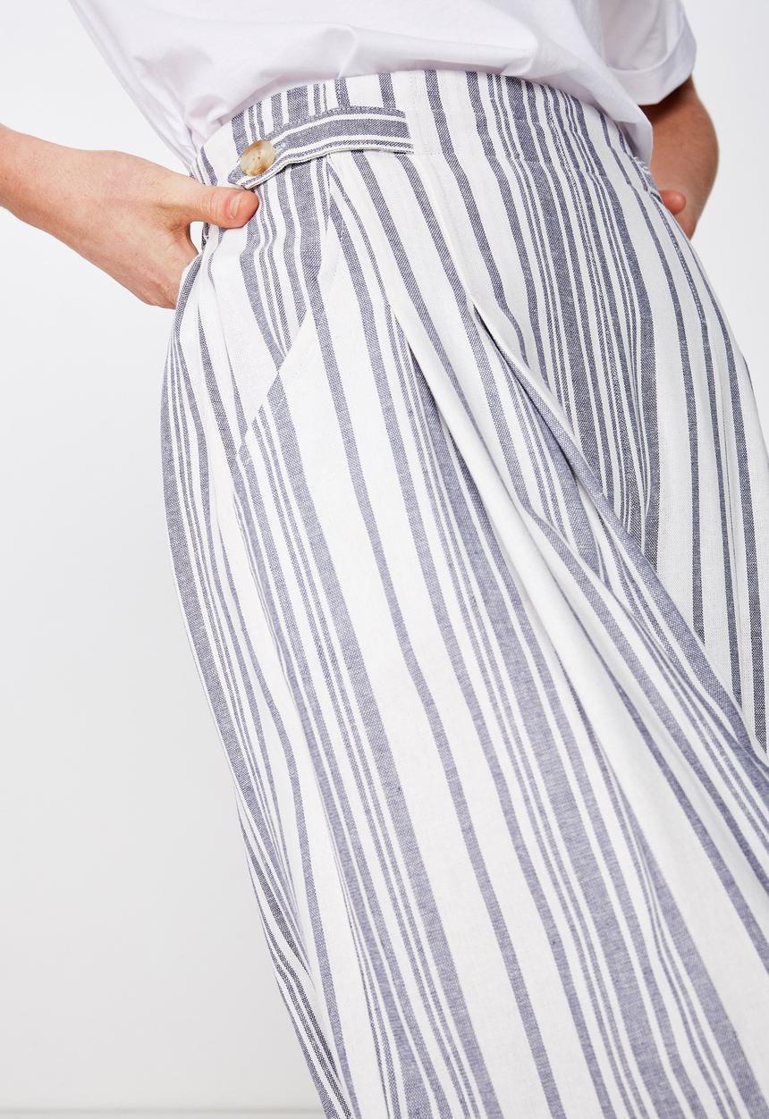 Cotton On - Luna button culotte Lizzie stripe - blue & white