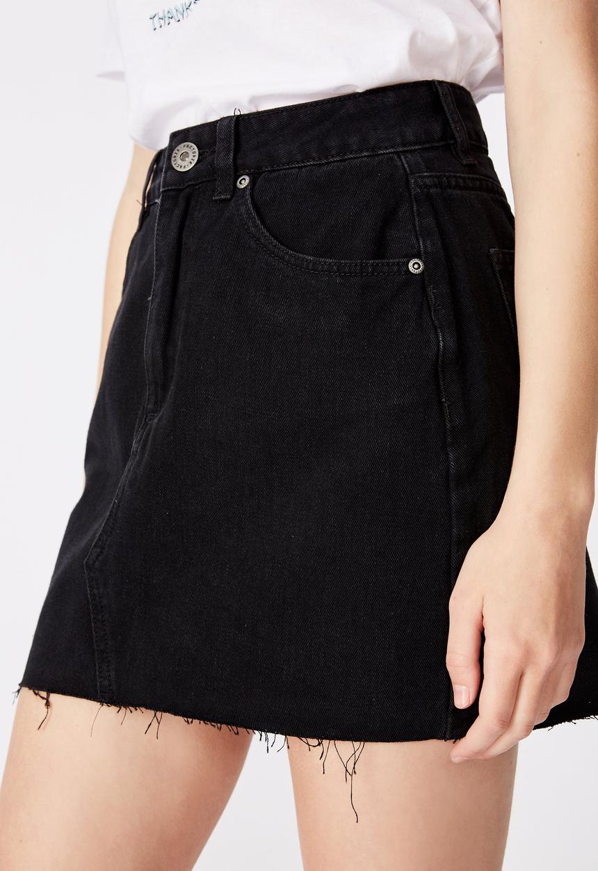 Factorie - Classic denim skirt - black