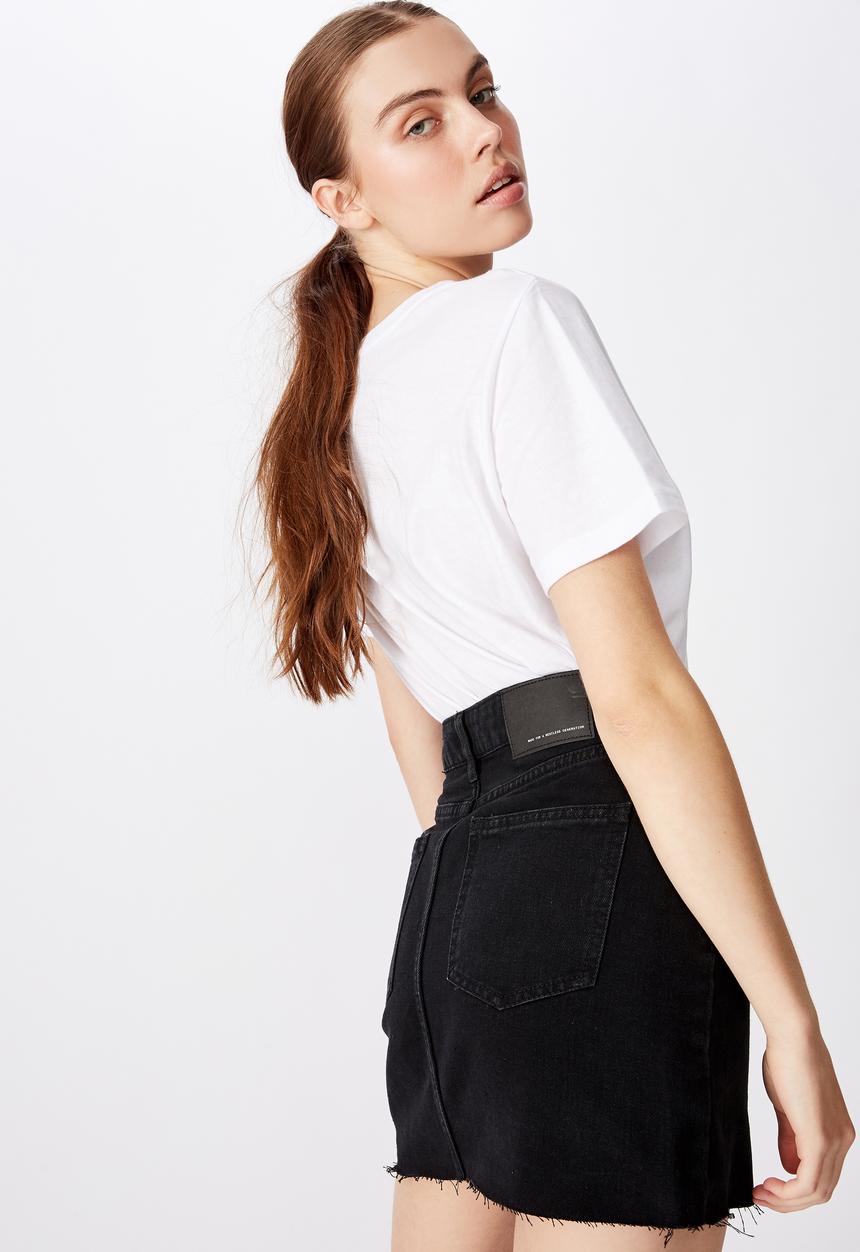 Factorie - Classic denim skirt - black