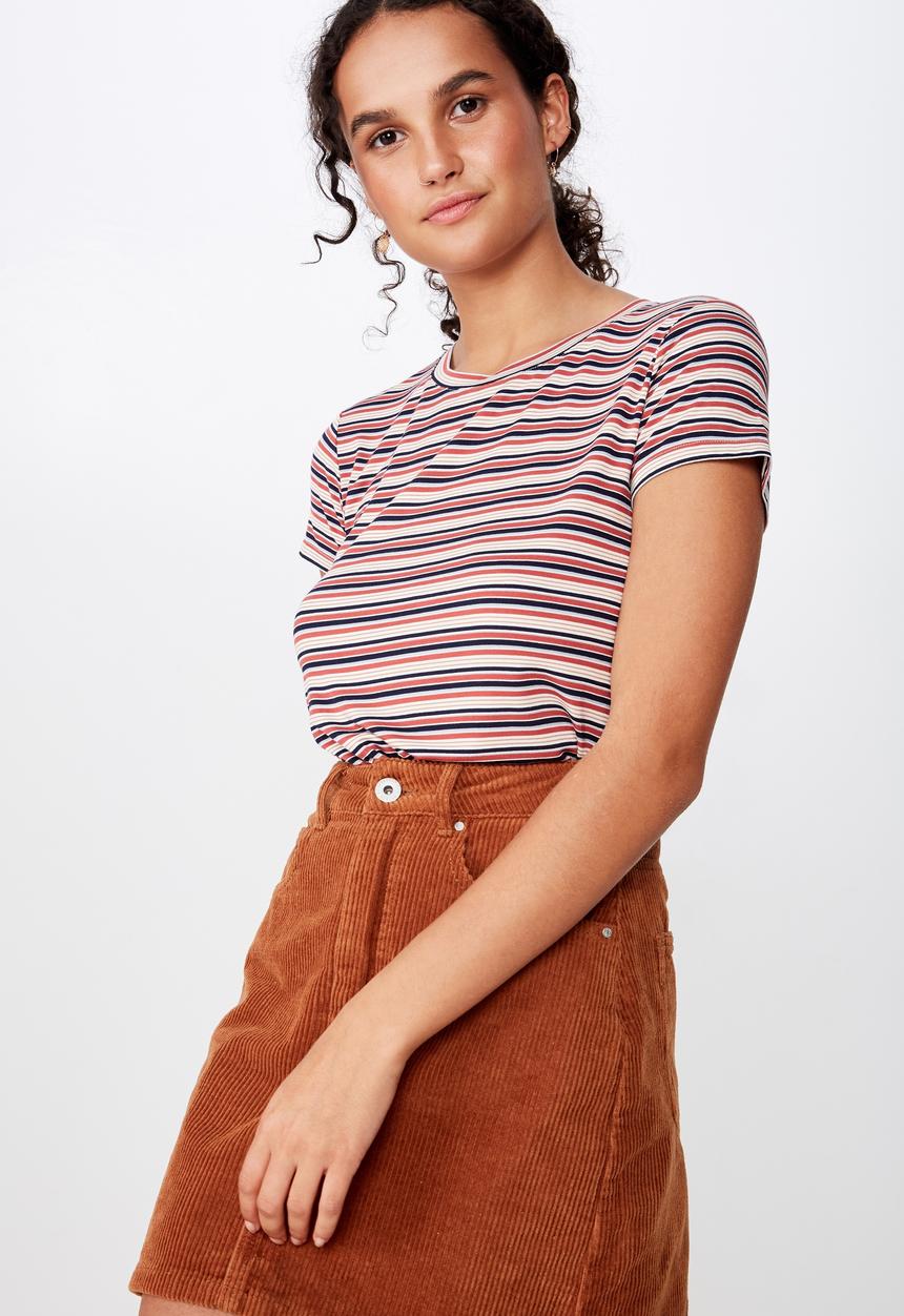 Cotton On - The baby tee tezer stripe - multi 