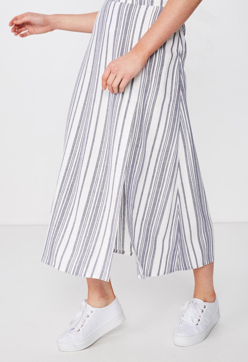 Cotton On - Woven Whitney midi skirt - blue & white 