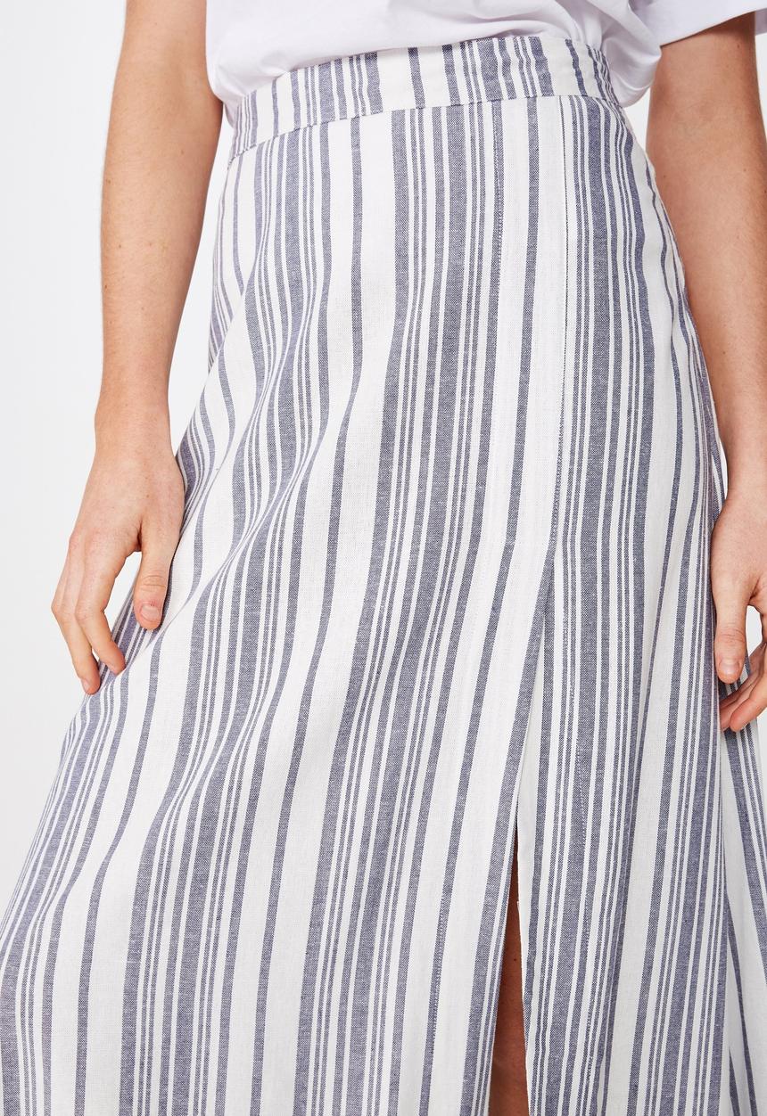 Cotton On - Woven Whitney midi skirt - blue & white 