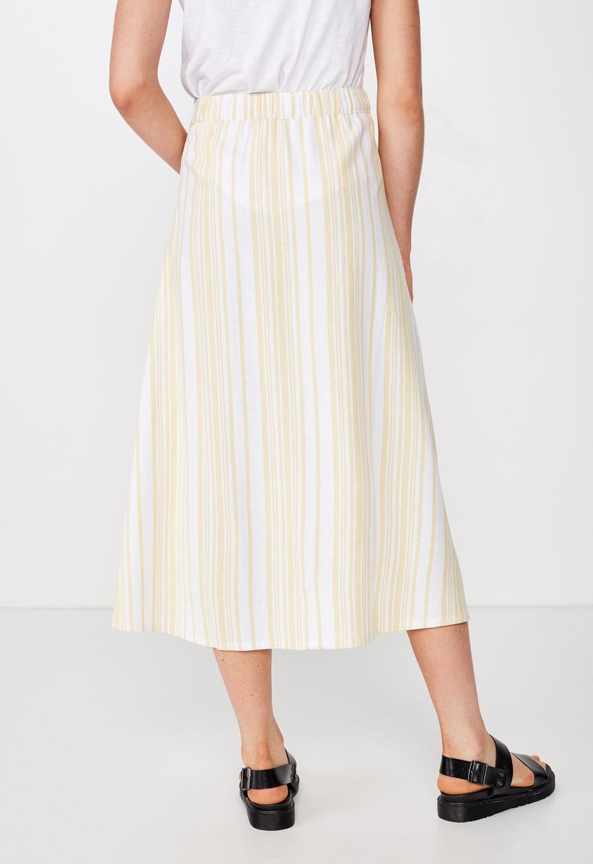 Cotton On - Woven whitney midi skirt - yellow & white 