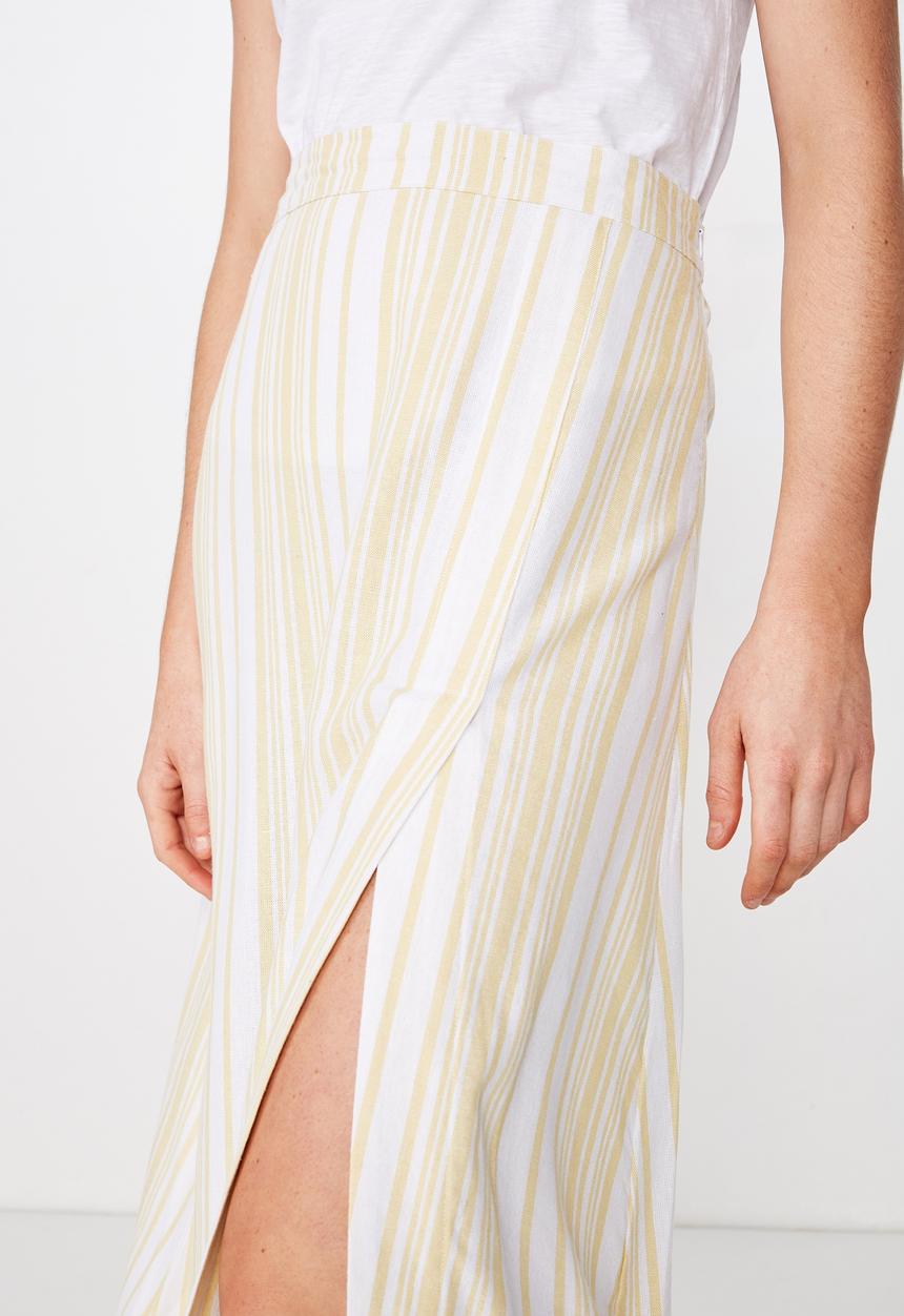 Cotton On - Woven whitney midi skirt - yellow & white 