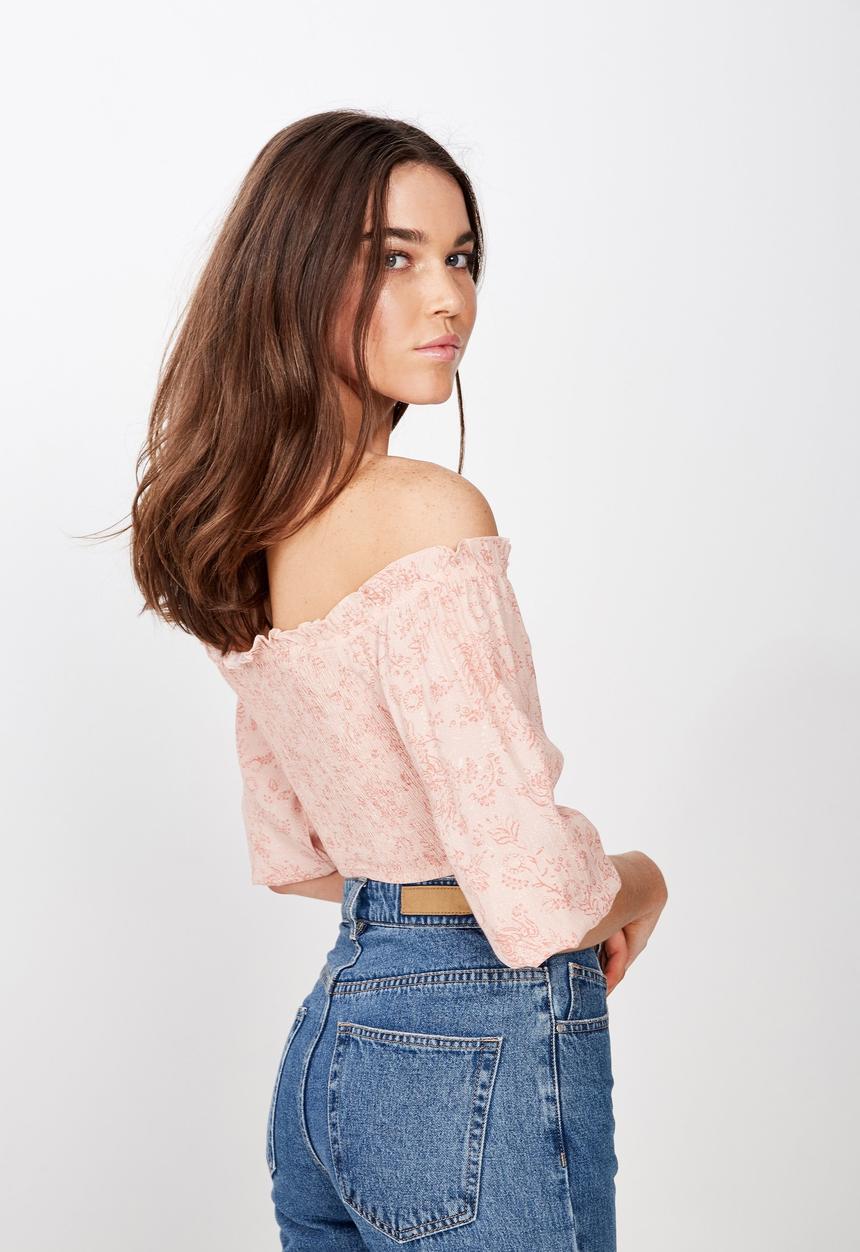 Cotton On - Tesse off shoulder blouse - pink