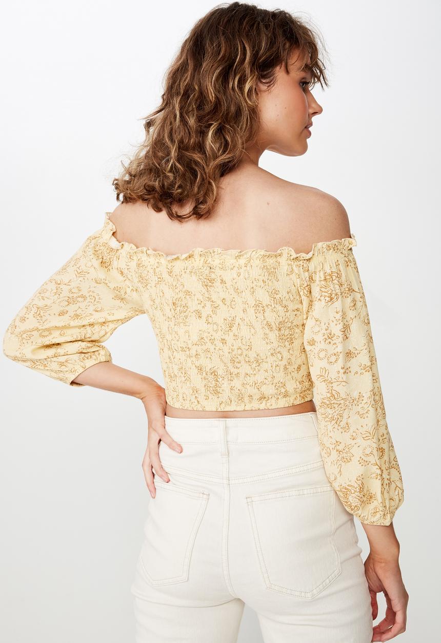 Cotton On - Tesse off shoulder blouse - yellow