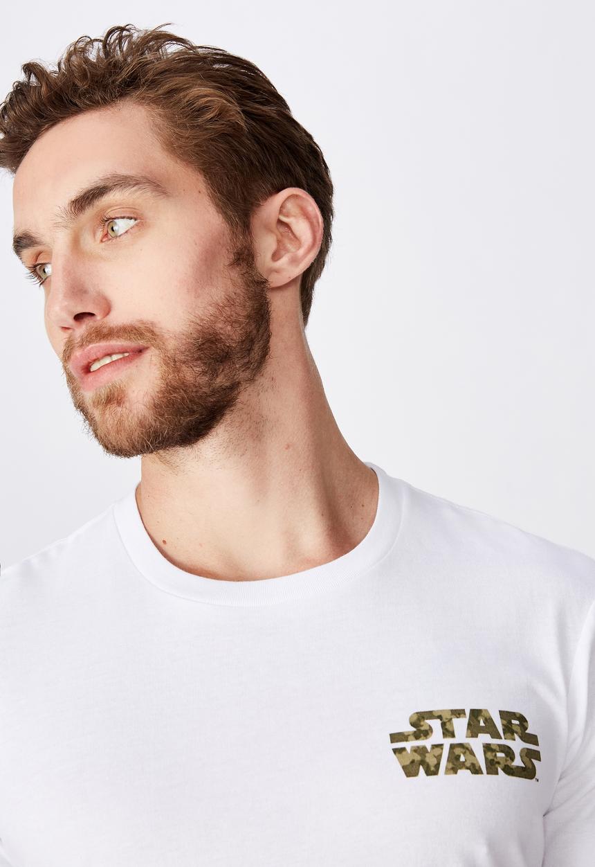 Cotton On - Star Wars - khaki storm trooper tee - white