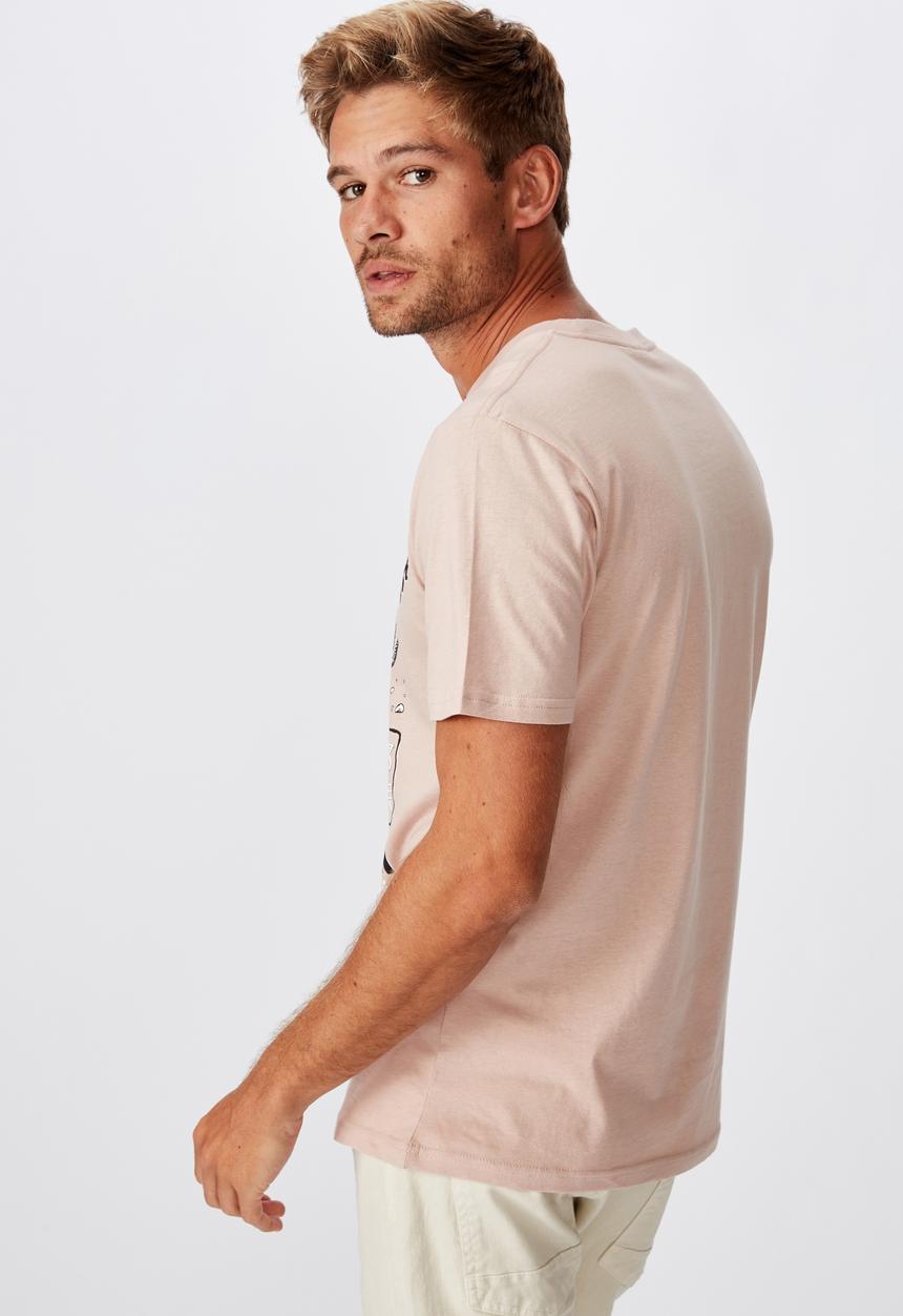 Cotton On - Ginza tribe Tbar art T-shirt - pink