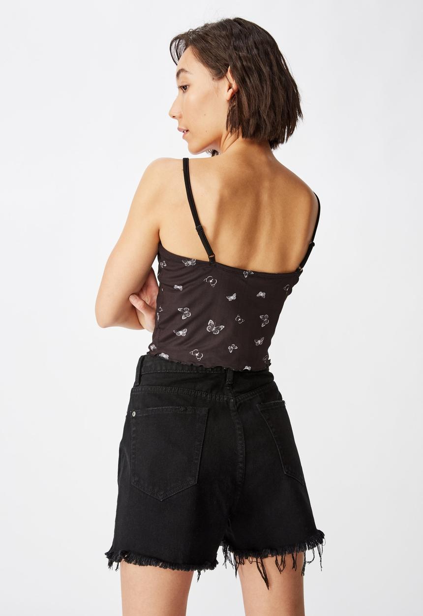 Factorie - Boyfriend denim shorts - black