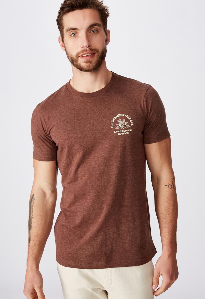 Cotton On - The garment makers Tbar moto T-shirt - brown
