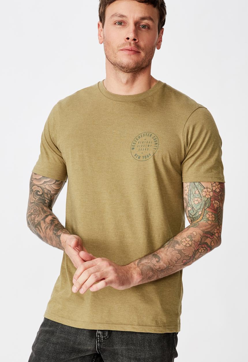Cotton On - General alchemy Tbar moto T-shirt - khaki