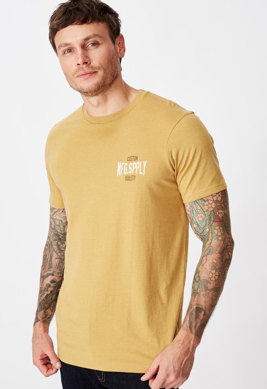 Cotton On - Mfg co. Tbar moto T-shirt - yellow