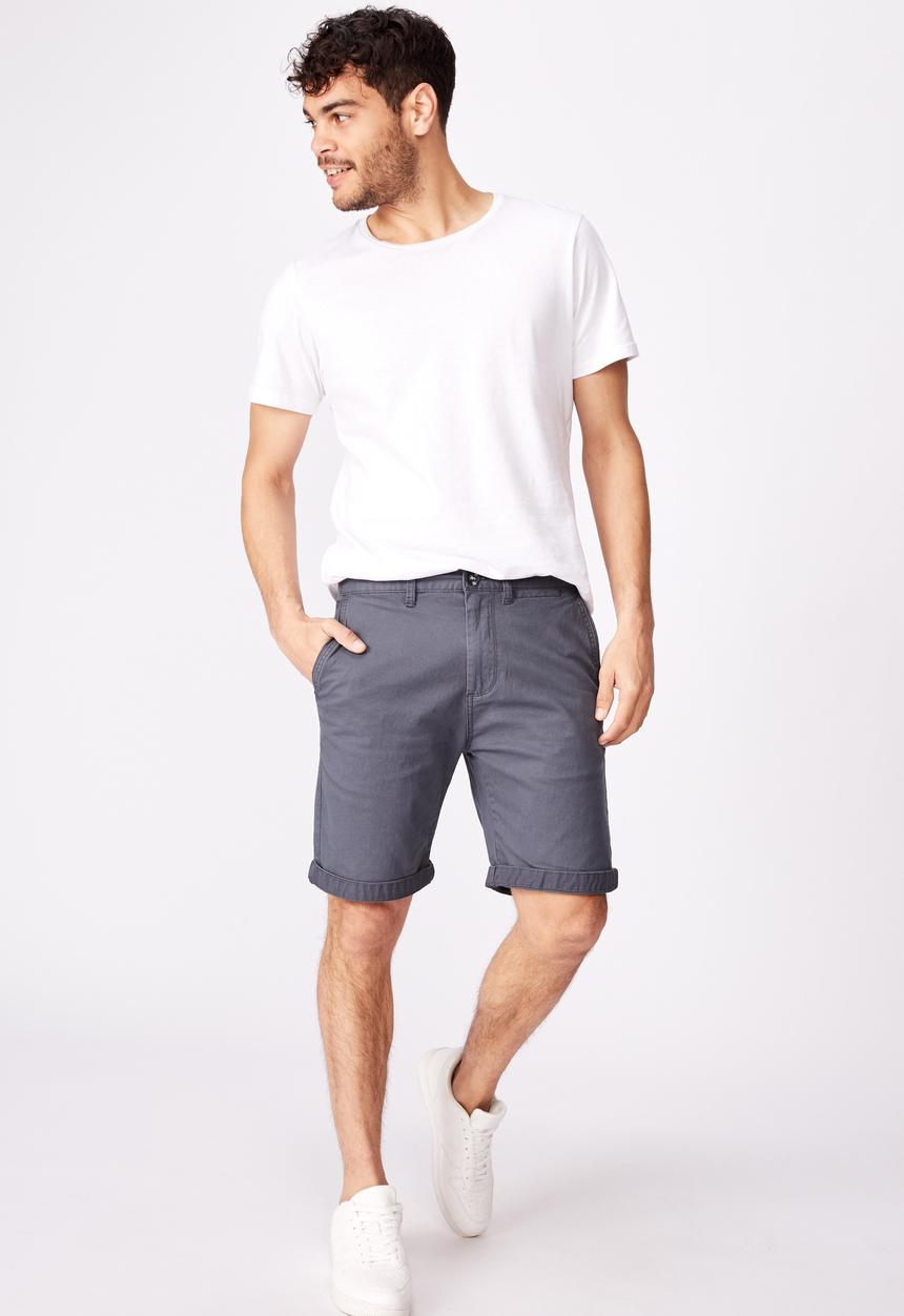 Cotton On - Washed chino short - navy