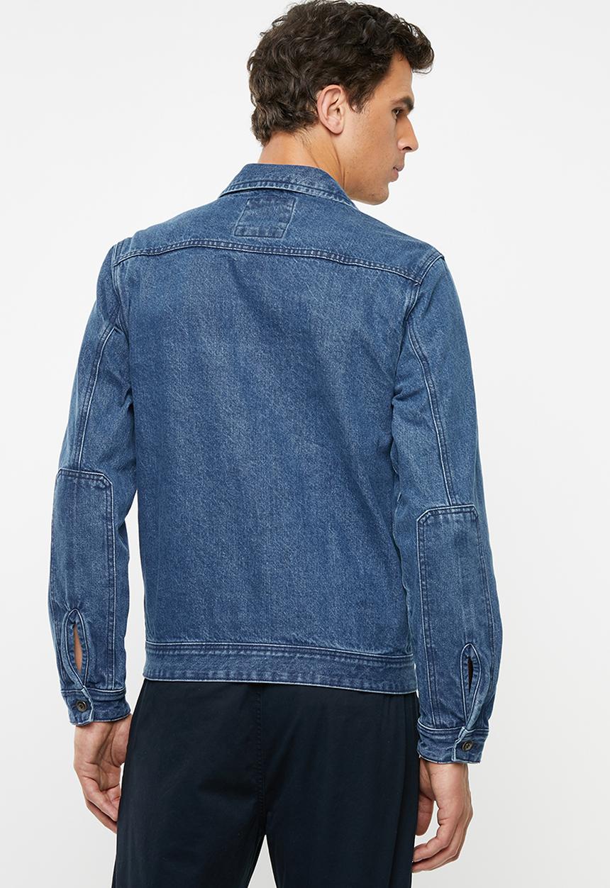 Superbalist - Zip through denim trucker jacket - blue