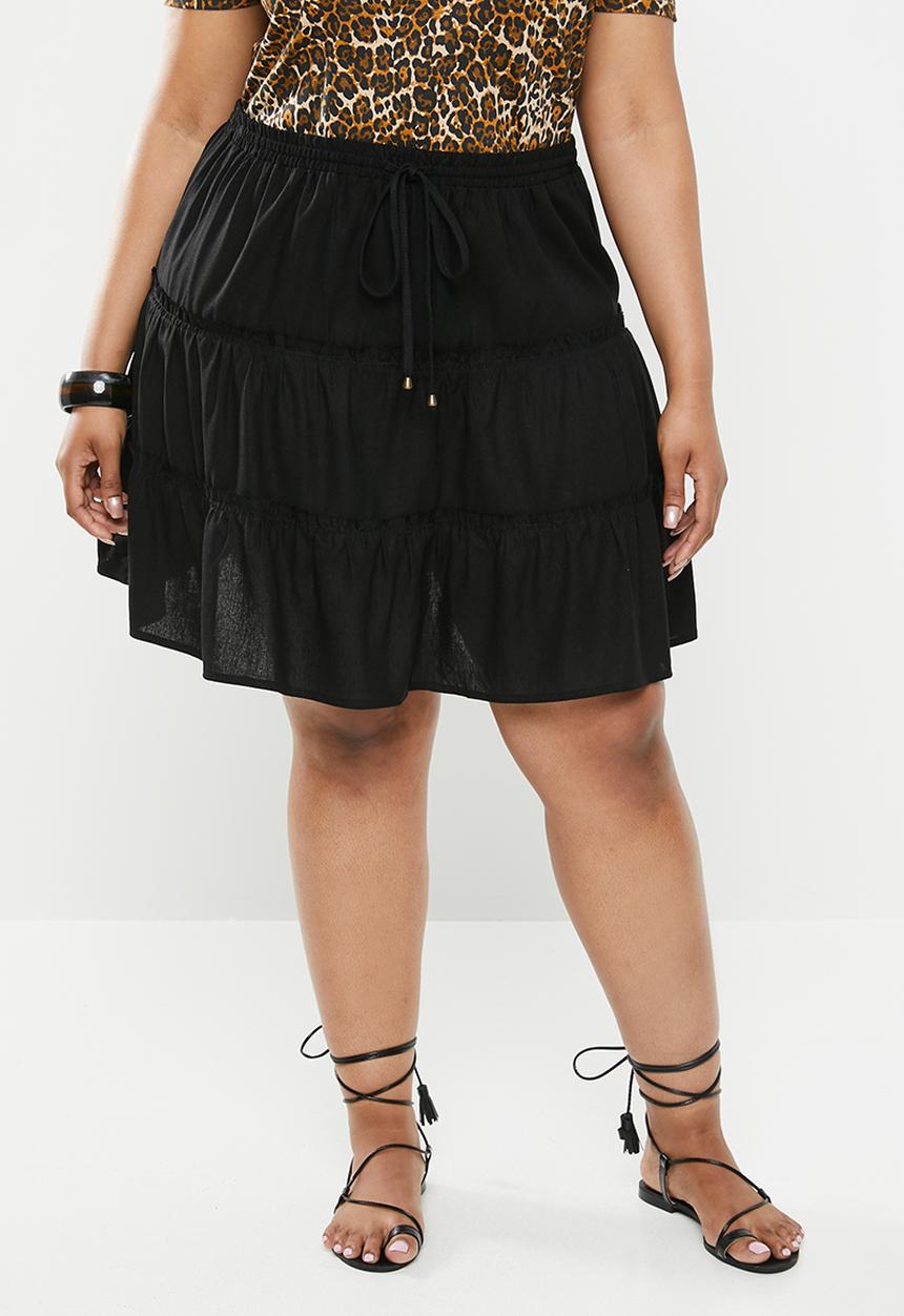 Cotton On - Curve woven chloe mini skirt - black
