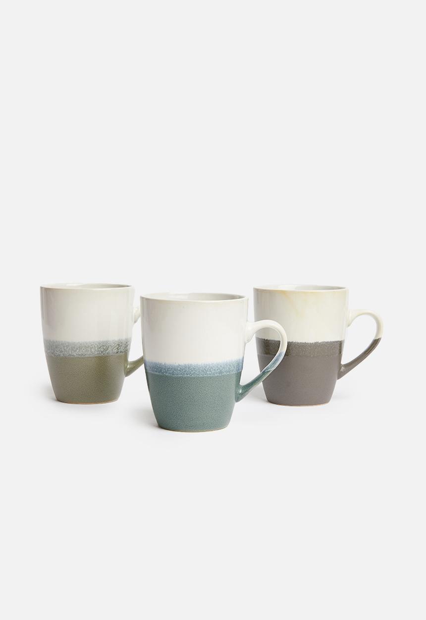 Sixth Floor - Dipped glaze mug set of 3 - multi