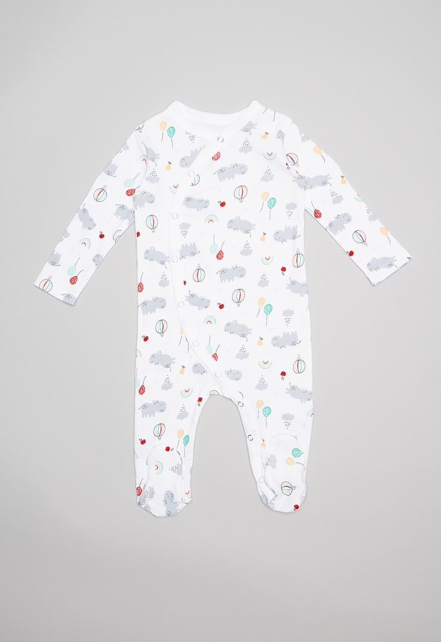 Pop Candy - Hippo & balloons printed sleepsuit - multi