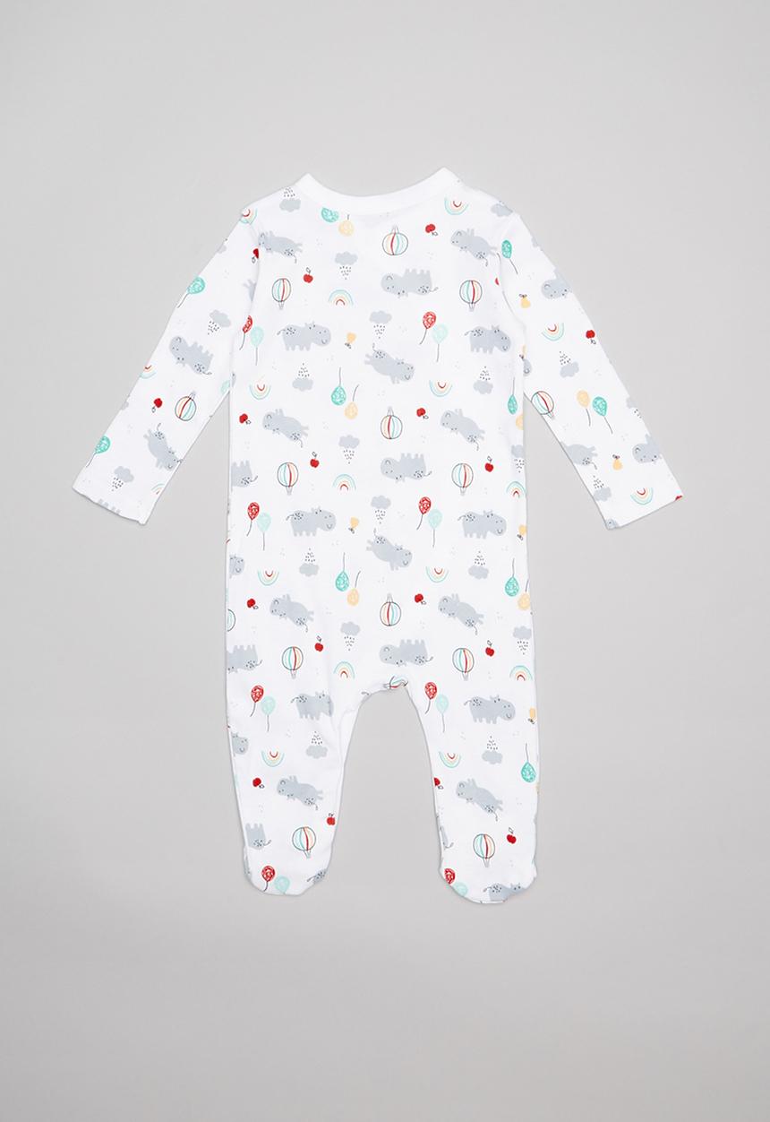Pop Candy - Hippo & balloons printed sleepsuit - multi