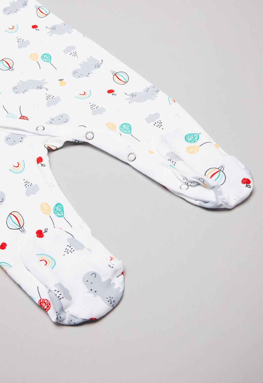 Pop Candy - Hippo & balloons printed sleepsuit - multi