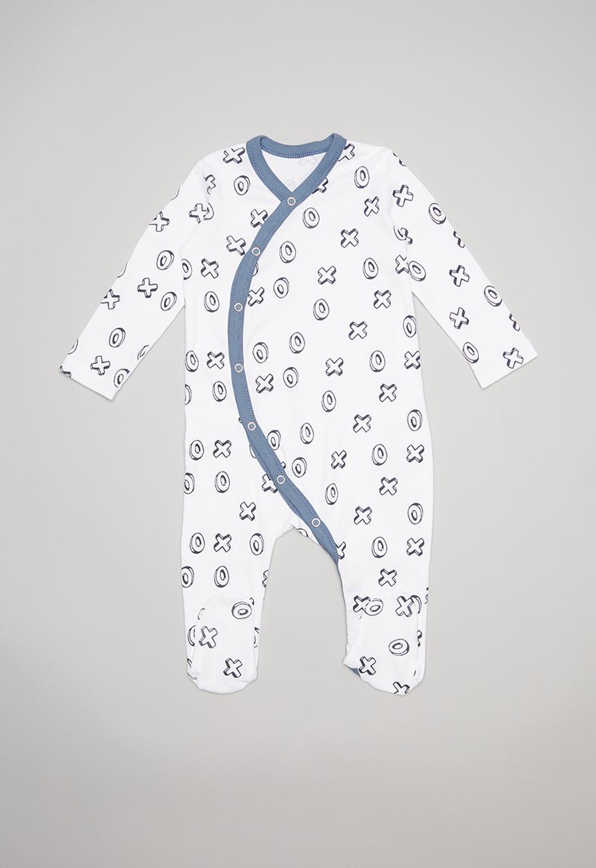 Pop Candy - X's & o's printed sleepsuit - white & navy