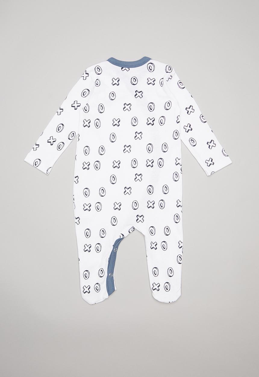Pop Candy - X's & o's printed sleepsuit - white & navy