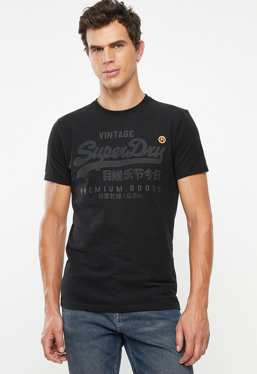 Superdry. - Premium goods tonal tee - black