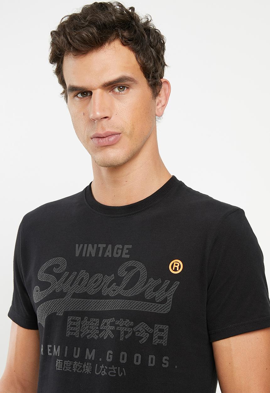 Superdry. - Premium goods tonal tee - black