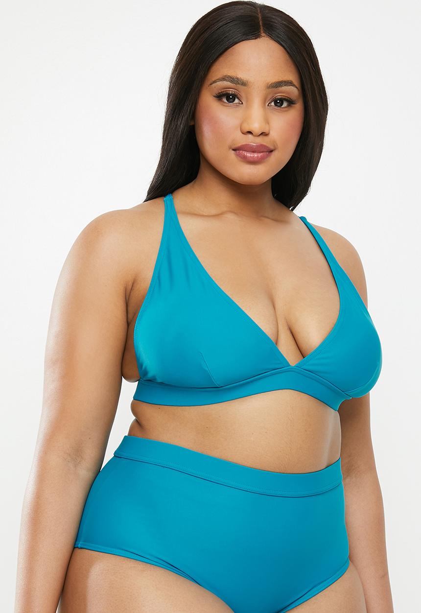 Superbalist - Plus Triangle style bikini top - blue