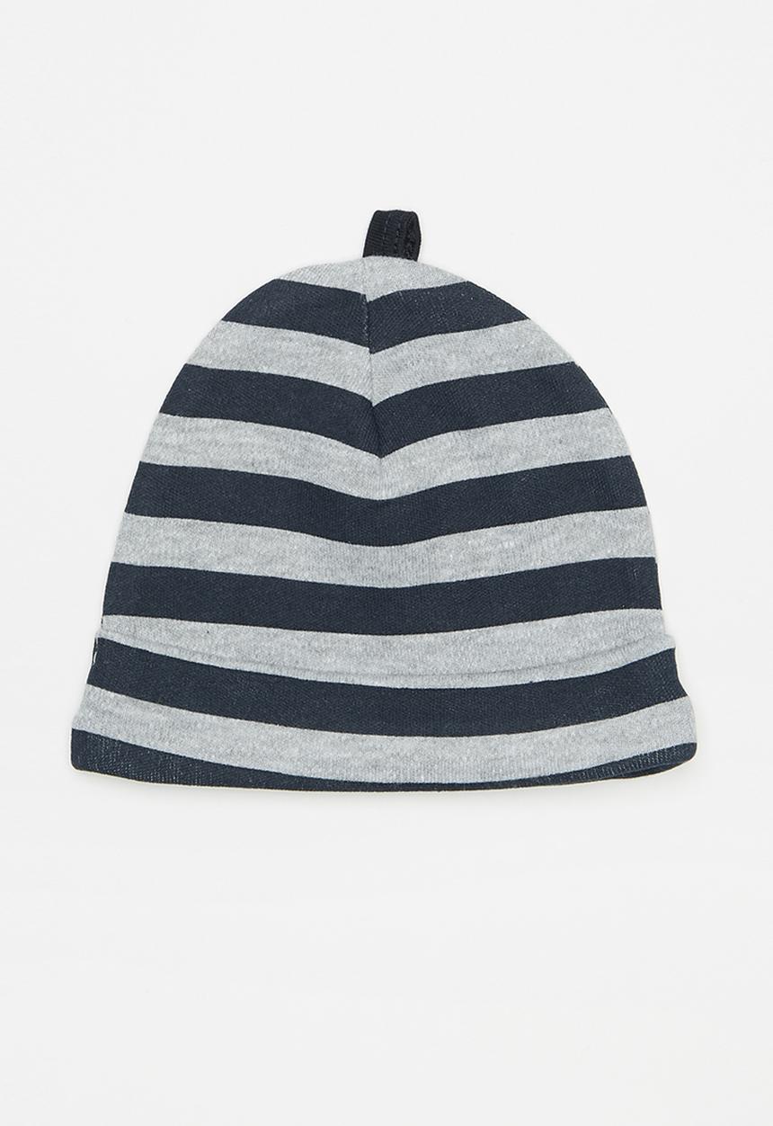 Pop Candy - Stripes 2 pack beanie - navy & grey 