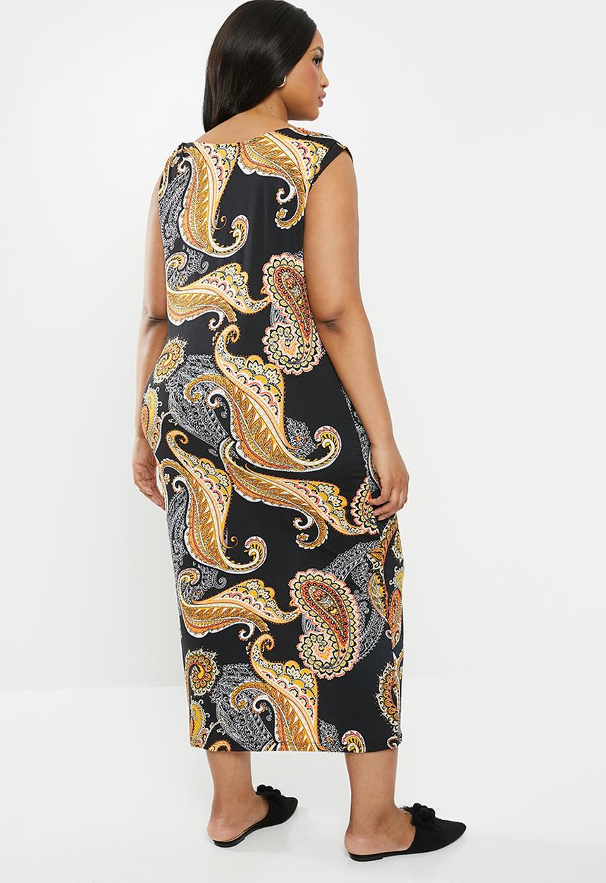 edit Plus - Cowl front classic dress - multi