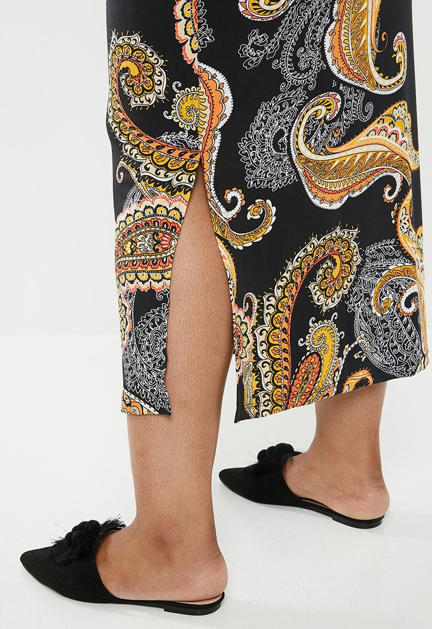 edit Plus - Cowl front classic dress - multi