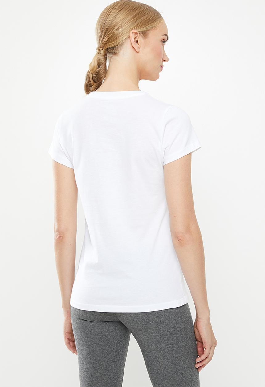 New Balance  - Essential stacked logo tee - white