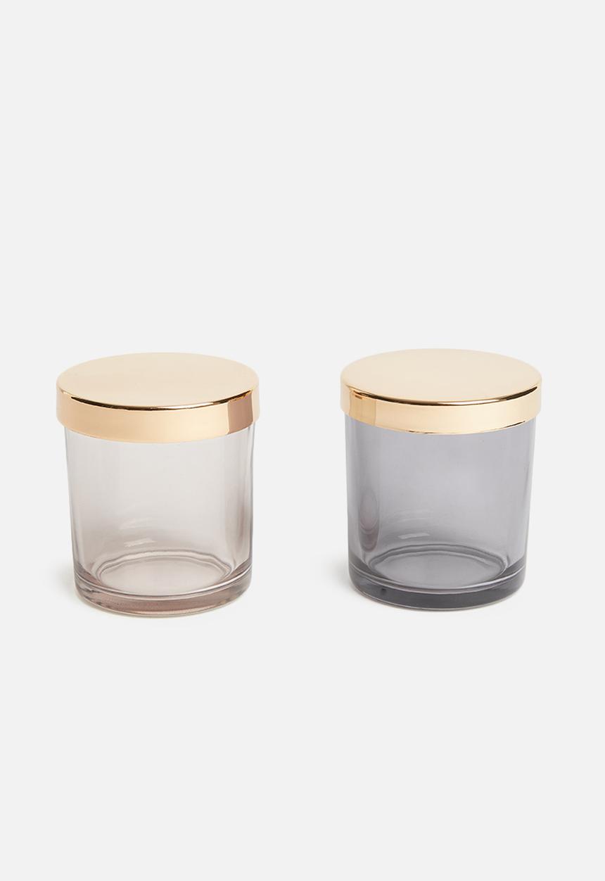 Sixth Floor - Canisters set of 2 - amber/grey