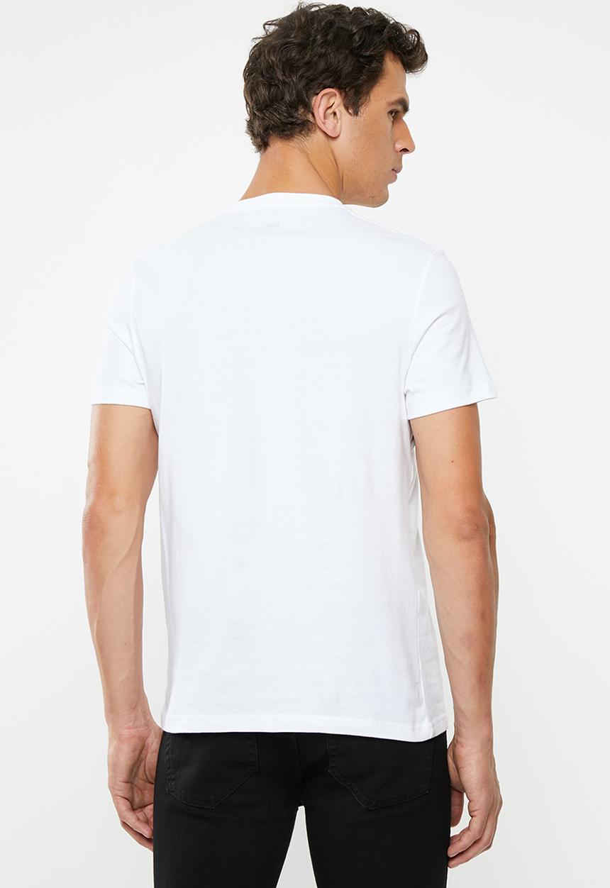 Lee  - Mid chest logo tee- white & blue