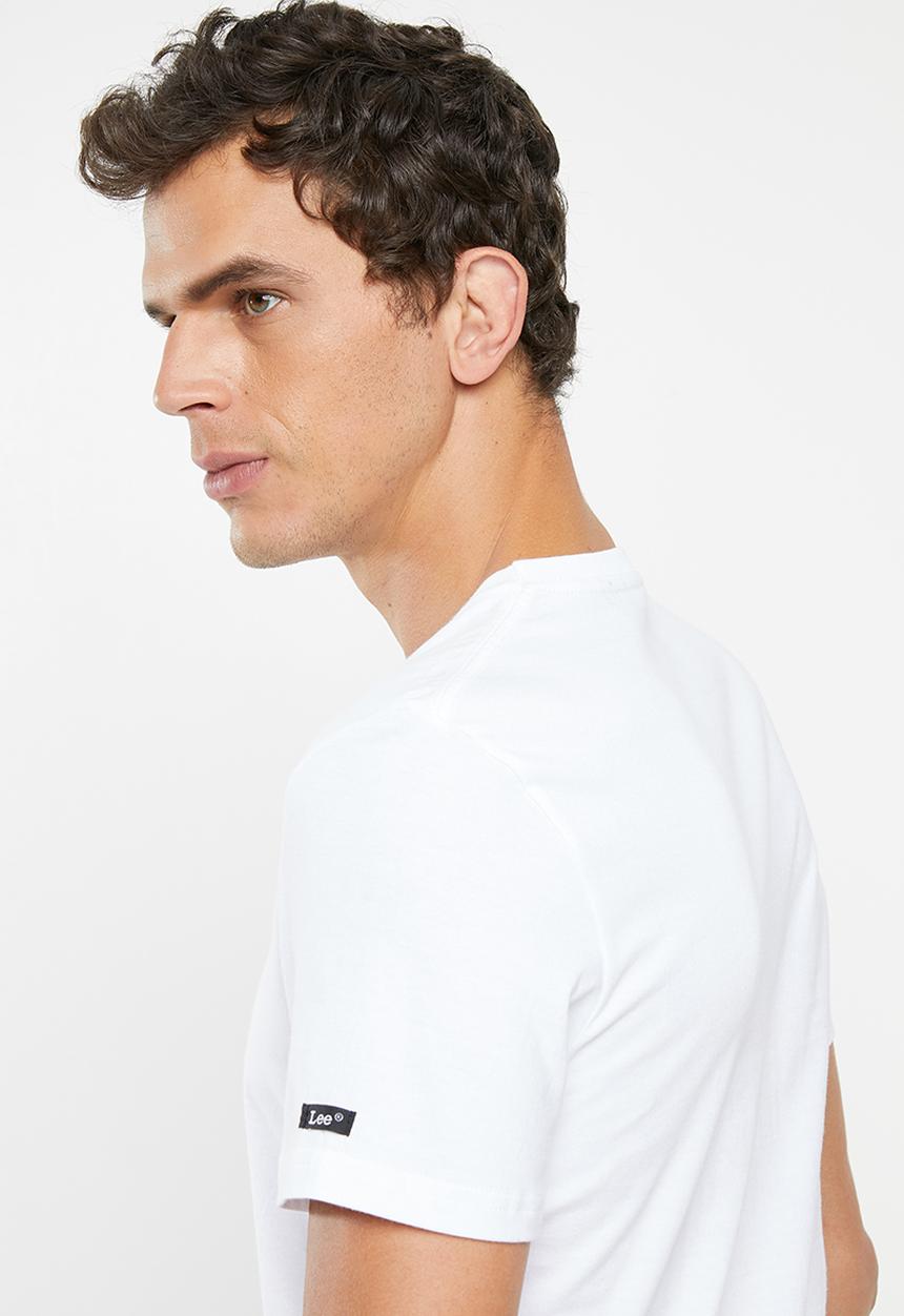 Lee  - Mid chest logo tee- white & blue