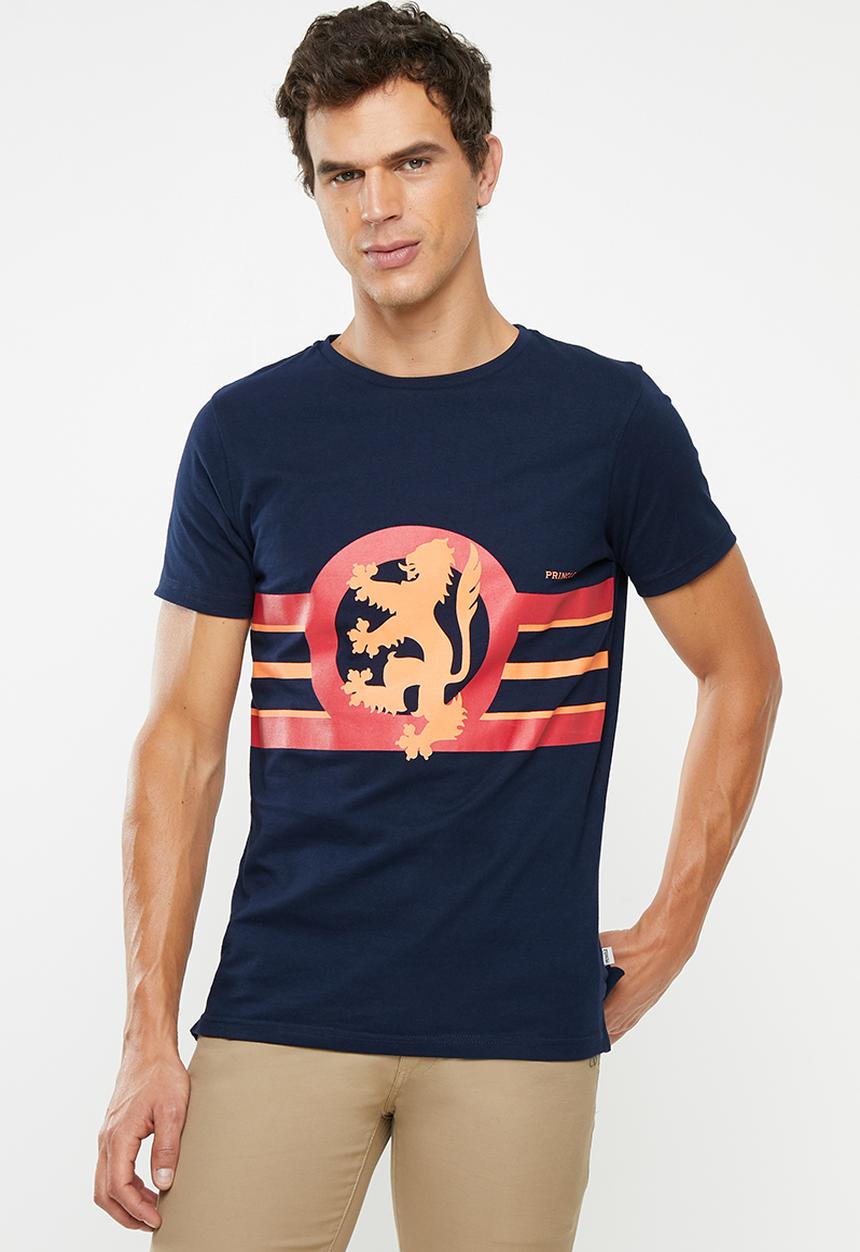Pringle of Scotland - Cyrano lion crew neck tee - navy