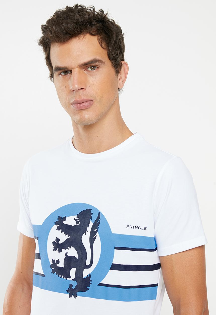 Pringle of Scotland - Cyrano lion crew neck tee - white