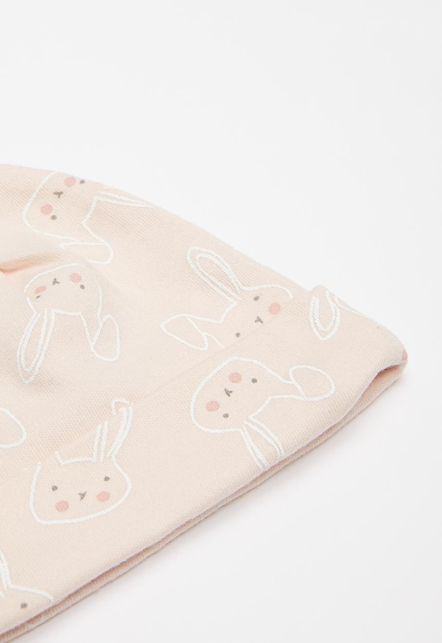 Pop Candy - Bunny print 2 pack beanie - pink