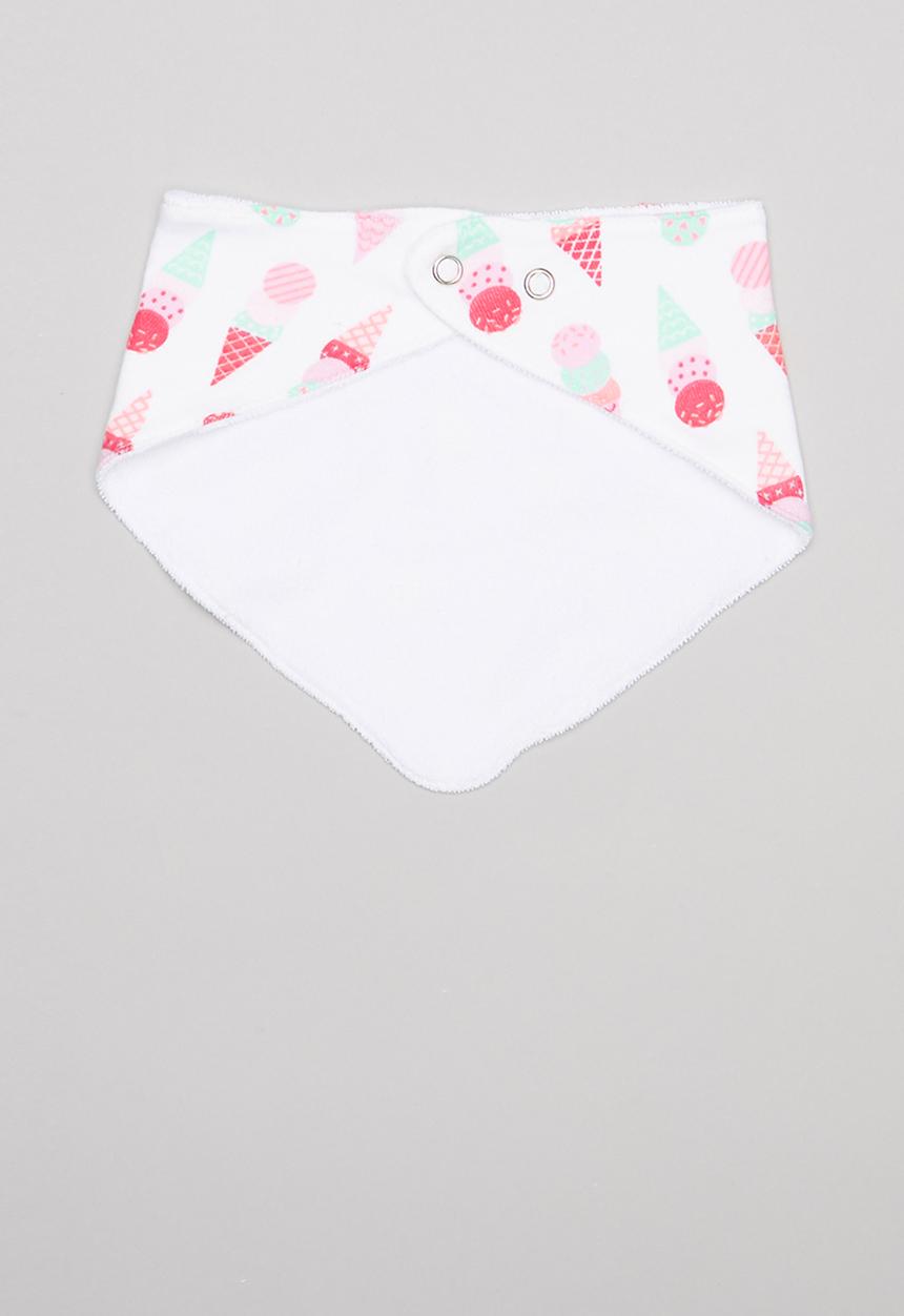 Pop Candy - Ice-cream print 2 pack bib - pink & white
