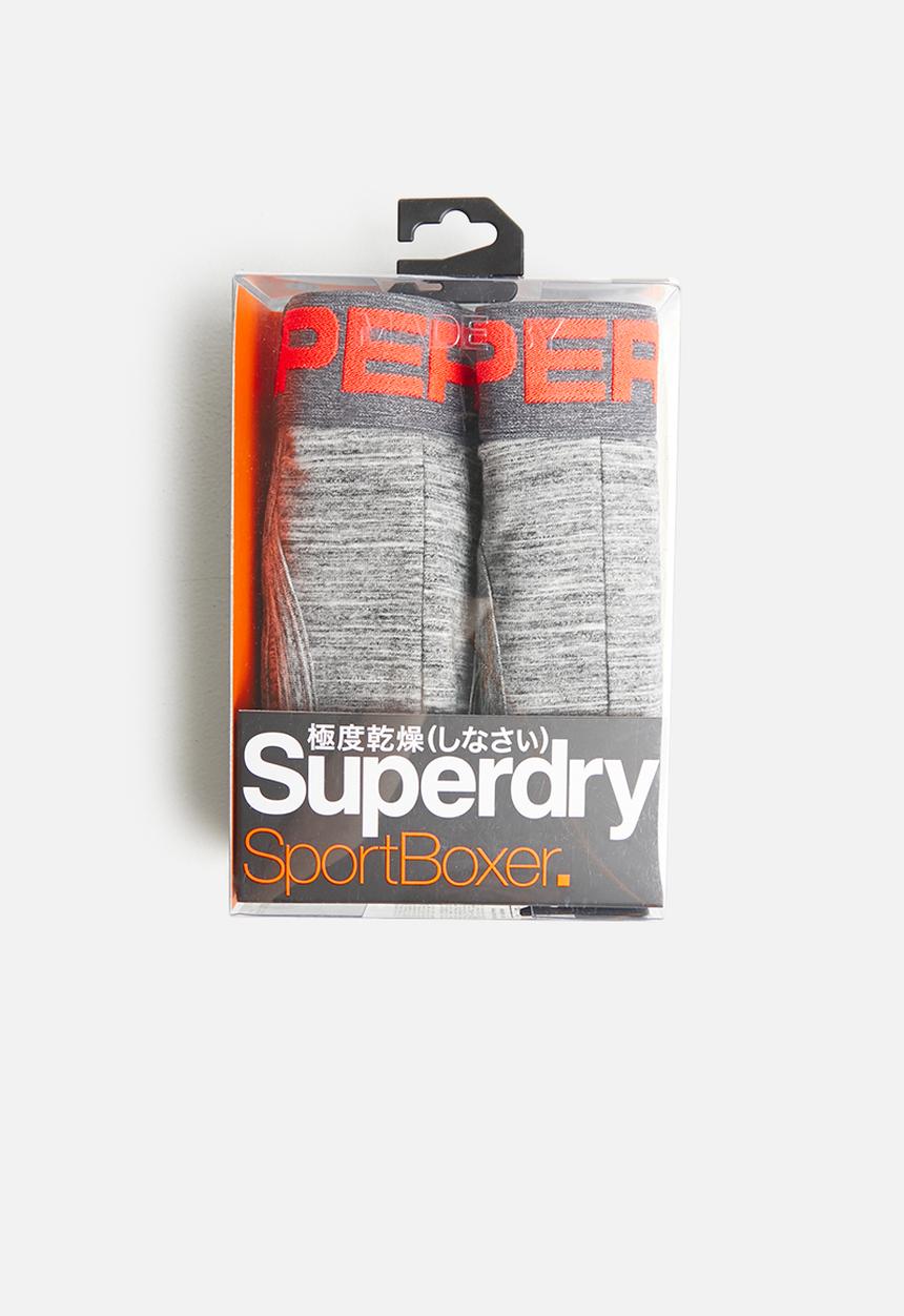 Superdry. - Sport 2 pack boxers - grey & red