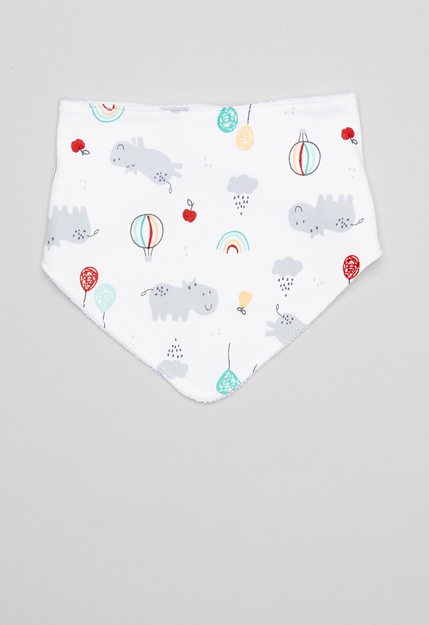 Pop Candy - Hippo & balloons 2 pack bib - white
