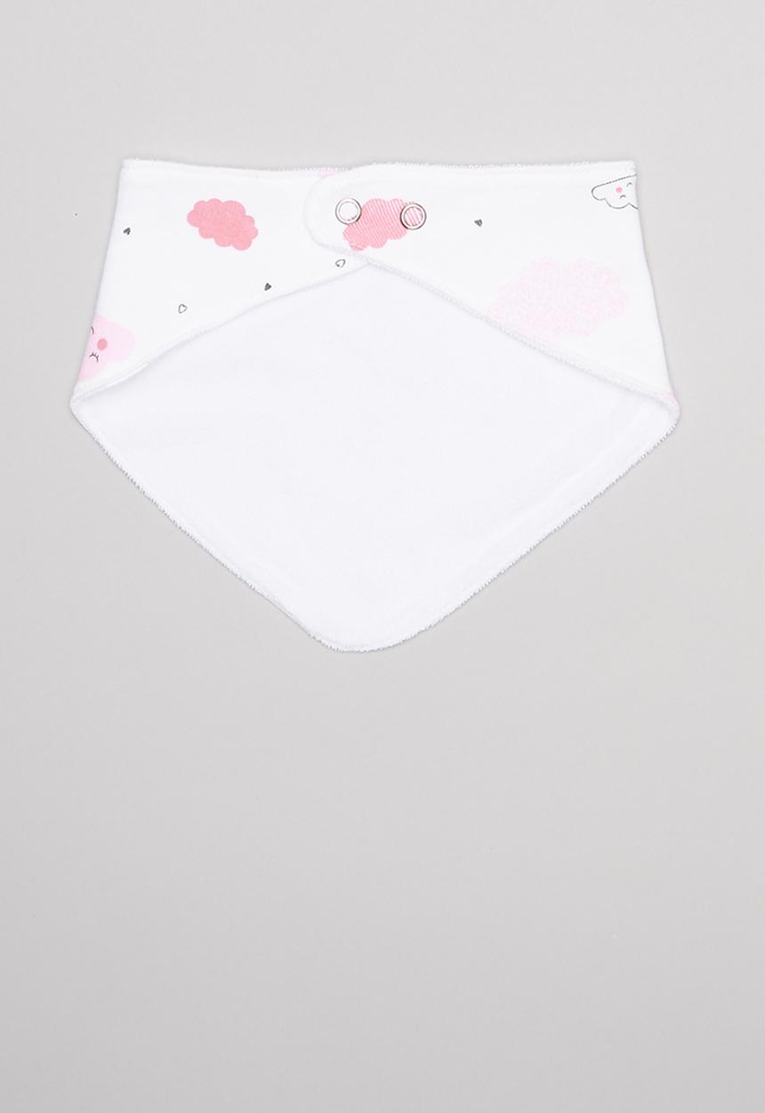 Pop Candy - Cloud print 2 pack bib - pink & white