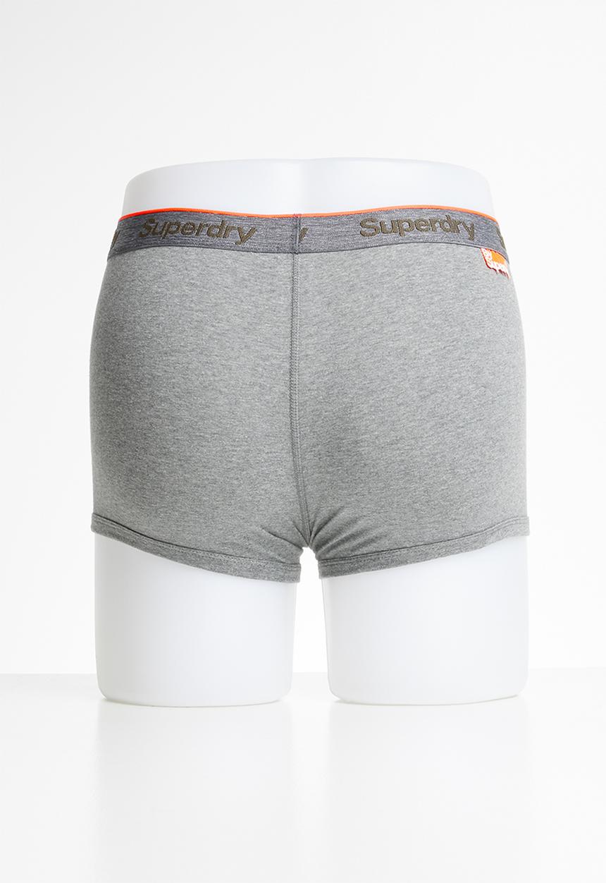 Superdry. - Orange label sport 3 pack trunks - grey 