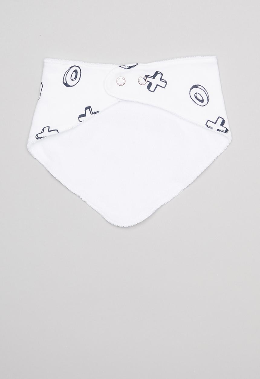 Pop Candy - X's & o's printed 2 pack bib - white & navy