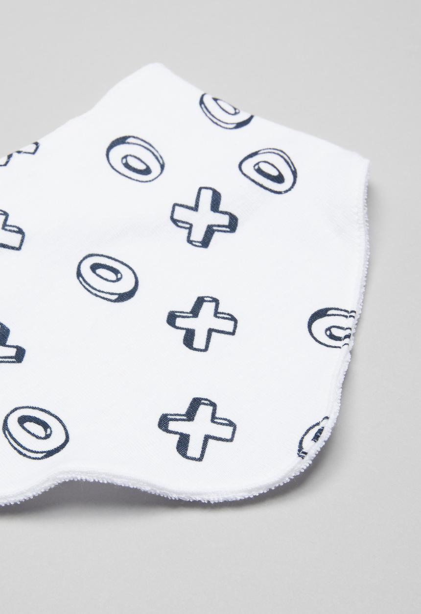 Pop Candy - X's & o's printed 2 pack bib - white & navy