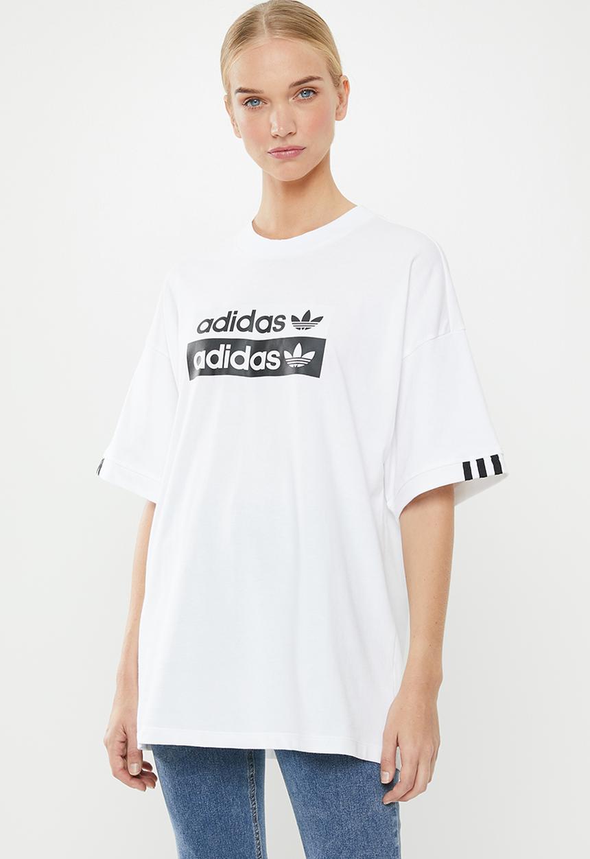adidas Originals - Adi white print tee - white